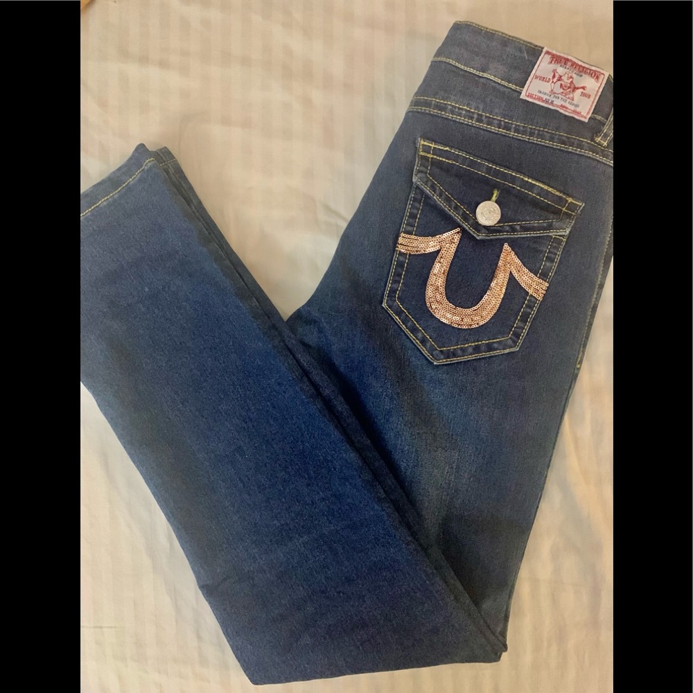 TRUE RELIGION JEANS BRONZE SEQUINS!!